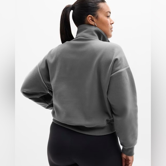 Athleta Forever Fleece 1/2 Zip High Hip Sweatshirt - Picture 4 of 14